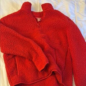 Cozy Red Sherpa Pullover